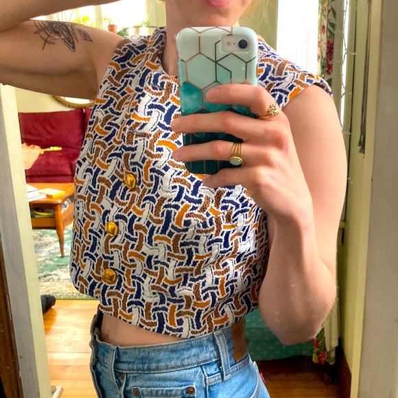 Vintage 60s Mod Festival Vest Top - Picture 2 of 7